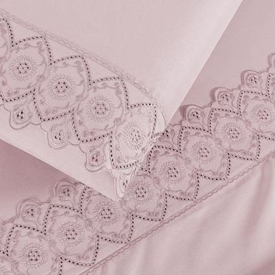 Coordenado Cobre Leito e Lençol Divino King 7 Pçs - Rosê