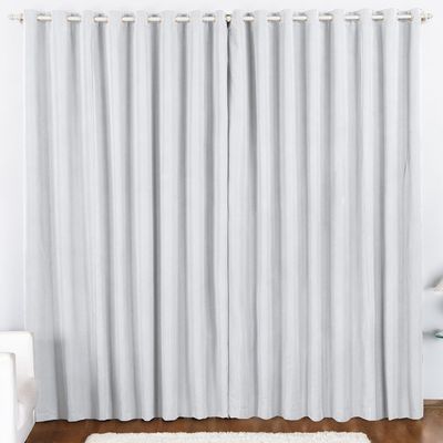 Cortina 4 Mts Sala Quarto Oxford Trilho Comum Baratissima Branca