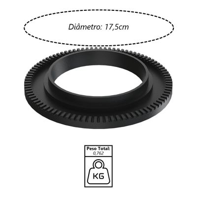 Queimador Duplo Longo Completo Fogão Industrial Ferro 17,2cm