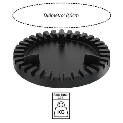Queimador Duplo Longo Completo Fogão Industrial Ferro 17,2cm
