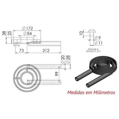 Queimador Duplo Médio Completo Fogão Industrial Ferro 17,2cm