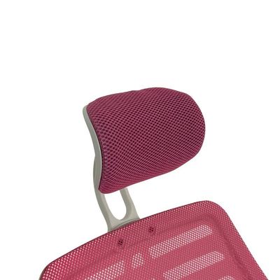 Kit 5 Cadeiras Escritório Diretor Tela Mesh Com Encosto De Cabeça Rosa