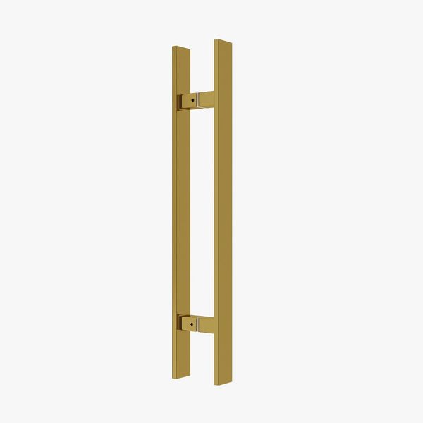 PUXADOR PARA PORTA DOURADO GOLD DUPLO INOX PIVOTANTE CORRER ITALY LINE DF926 60 CM (600 MM) BARRA CHATA