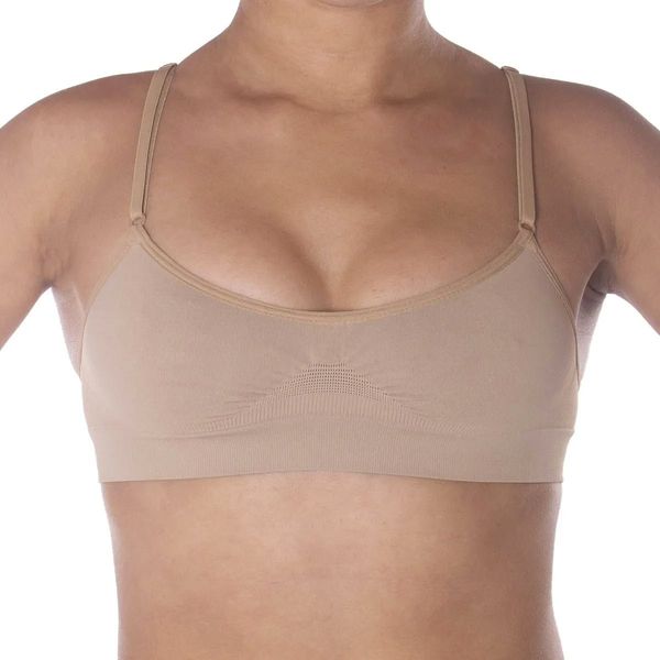 Top Selene Regulável Sem Costura Feminino - Chocolate G / Bege