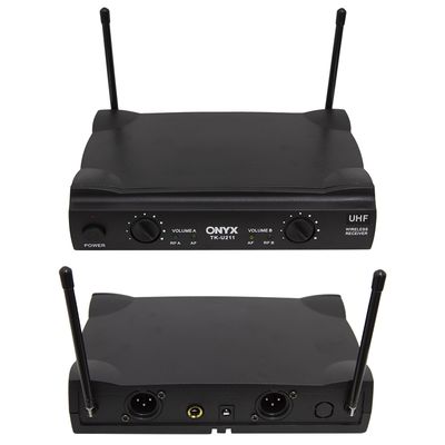 Microfone sem Fio Duplo Mão e Headset TK U211 UHF Onyx