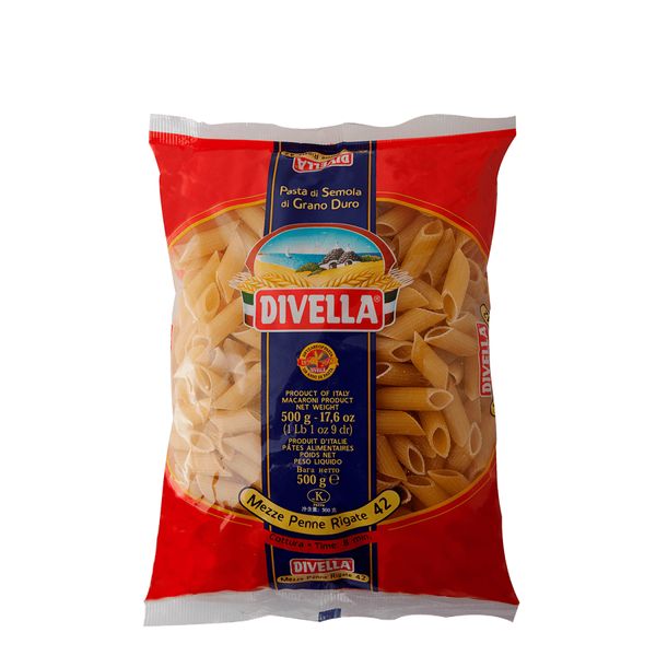 MACARRÃO DIVELLA 42 MEZZE PENNE RIGATE 500G