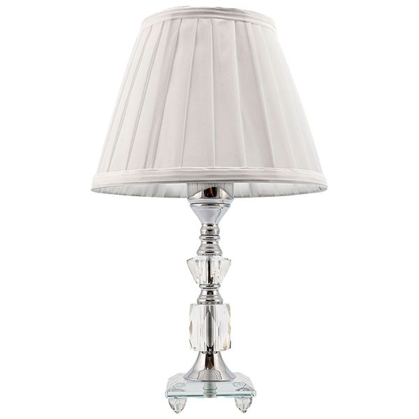 Abajur Cristal Vidro Mesa Decoração para Sala Quarto com Cúpula Drapeada 35cm Ref. 182