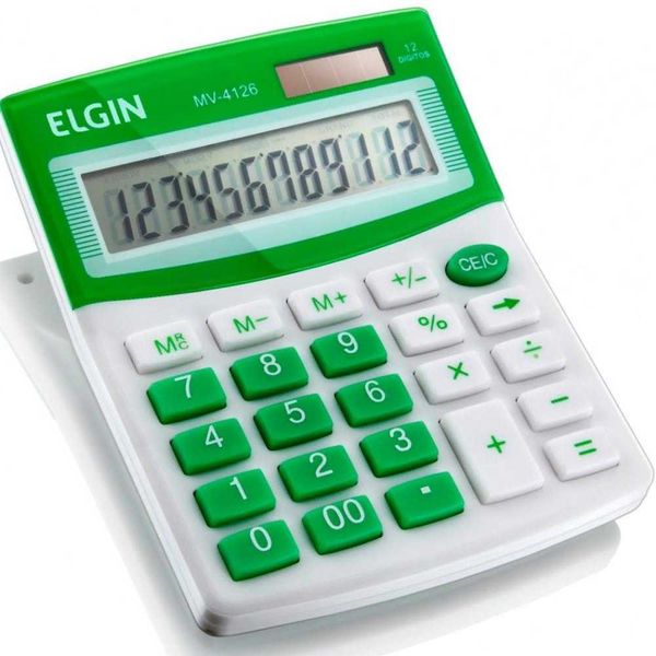 CALCULADORA DE MESA 12 DIG MV4126 VERDE ELGIN