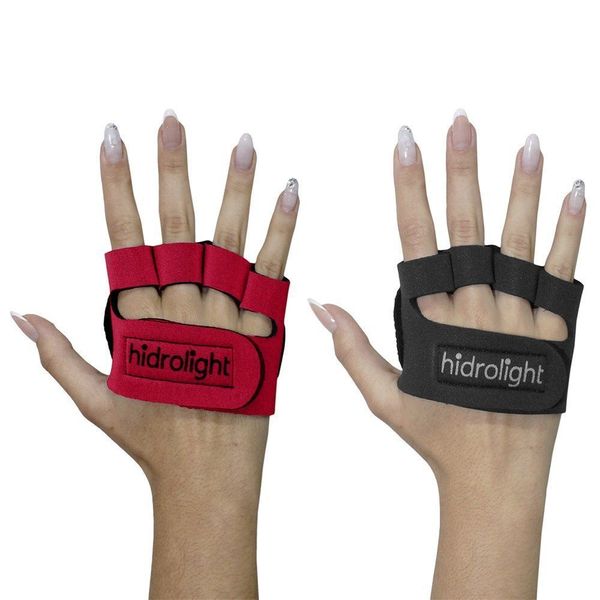 Kit 2 Pares de Palmar para Musculação Hidrolight Mini Palma P / Vermelho e Preto