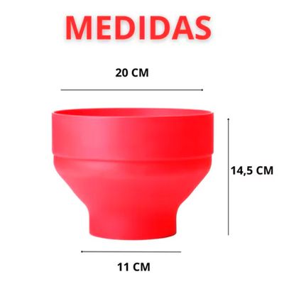 Pipoqueira Para Microondas de Silicone BPA Free Com Tampa Retrátil