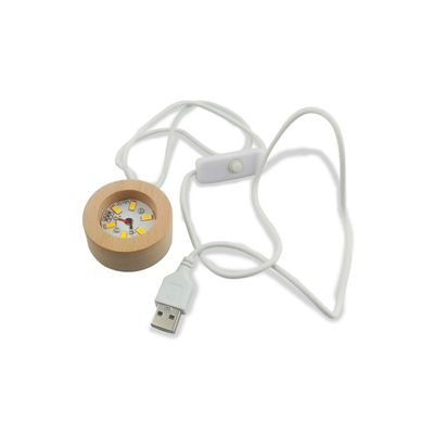 Luminária Abajur Globo Roda Gigante LED USB Enfeite Decorativo Esfera de Vidro 3D Base de Madeira