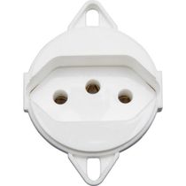 Tomada 2P+T para Tampa de Piso Tramontina 10 A 250 V Branca