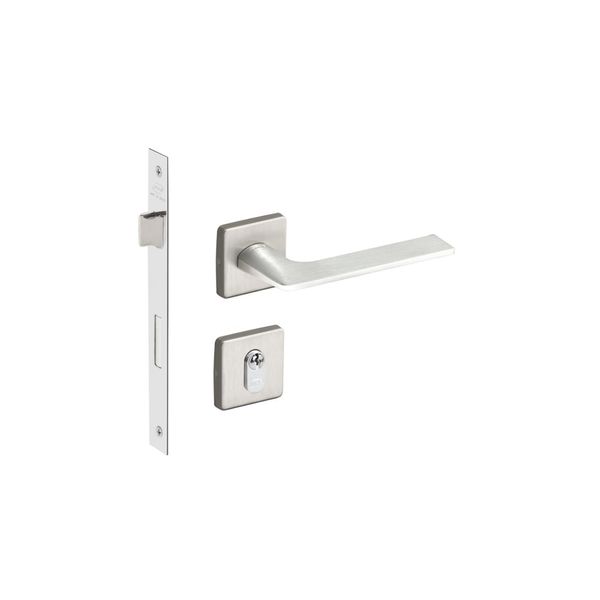 FECHADURA MALBA IMAB EXTERNA C/CILINDRO ESCOVADA ACETINADA QUADRADA CHAVE PEQUENA CA 55MM