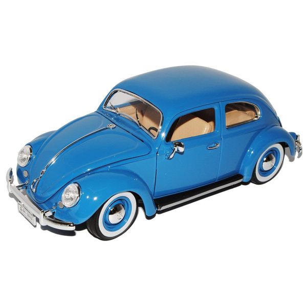 Miniatura - Carro - Volkswagen - Kafer Beetle - 1:18 - Bburago Plus - AZUL BUR12029