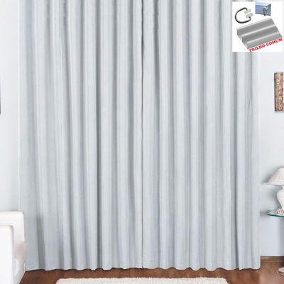 Cortina Pryme 2 Metros Sala Quarto em Oxford para Trilho Comum Branca