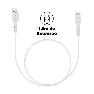 Cabo Dual Shock ( iPhone / iPad ) Lightning - Branco - 1,2m (MFI Homologado) - Gshield