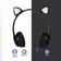 Fone Bluetooth Orelha De Gato Led Colorido (PRETO)