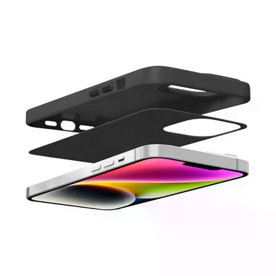Kit Capa Couro Dual Preta e Pelicula Ultra Glass para iPhone 15 Plus - Gshield