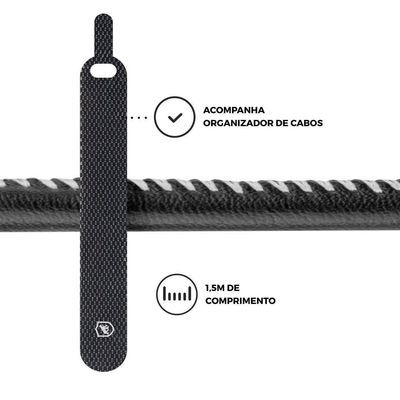 Cabo Turbo Militar - 1,5M - Lightning - Tipo c - Certificado MFI - Homologado iPhone/iPad - Gshield