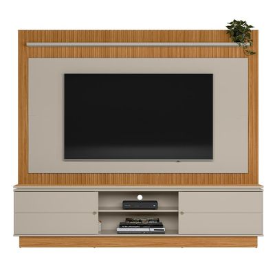 Estante Home 215cm Valdivia para Tv até 75 Nature/Off White G77 - Gran Belo