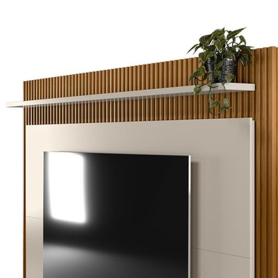 Estante Home 215cm Valdivia para Tv até 75 Nature/Off White G77 - Gran Belo