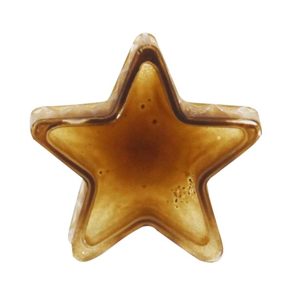 Castiçal de Vidro Urban Five Points Star Âmbar 9x9x2,7cm