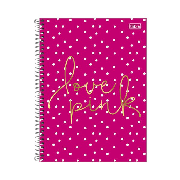 Caderneta Tilibra com Pauta Espiral Capa Dura 1/8 Love Pink 80 Folhas Capas Diversas - Item Sortido