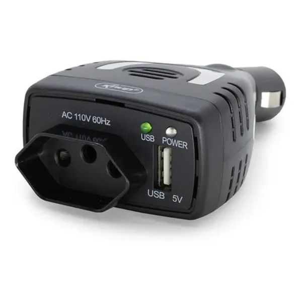 Fonte Inversor De Potência 75w Carrega Notebook Carro Celular