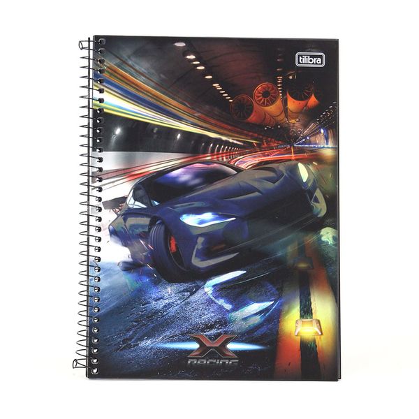 Caderno Universitário Tilibra Espiral Capa Dura X-Racing 1 Matéria Capas Diversas - Item Sortido