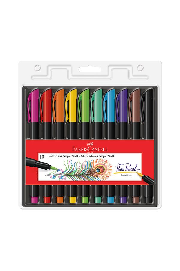Caneta Hidrográfica Faber-Castell Brush Pen com 10 Cores