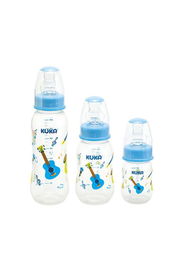 Kit Mamadeira Kuka Natural Color Ortodôntica Azul com 3 Unidades