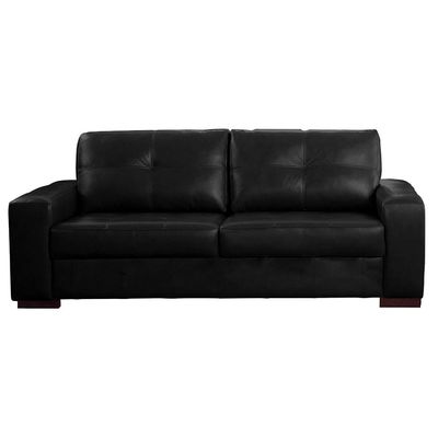 Sofá Decorativo 2 Lugares Turim 200cm Couro Preto G58 - Gran Belo