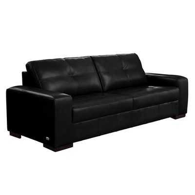 Sofá Decorativo 2 Lugares Turim 200cm Couro Preto G58 - Gran Belo