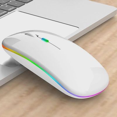 Mouse Sem Fio Bluetooth Wireless Recarregável E-1300 Pro Branco