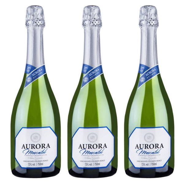 Kit 03 Unidades Espumante Aurora Moscatel 750ml
