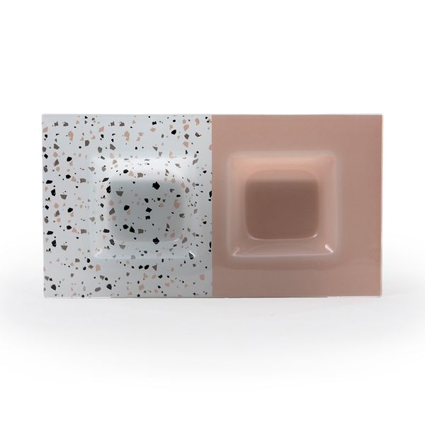 Petisqueira Retangular Decorglass Rosa 28,5cm