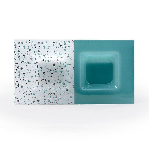 Petisqueira Retangular Decorglass Verde 28,5cm