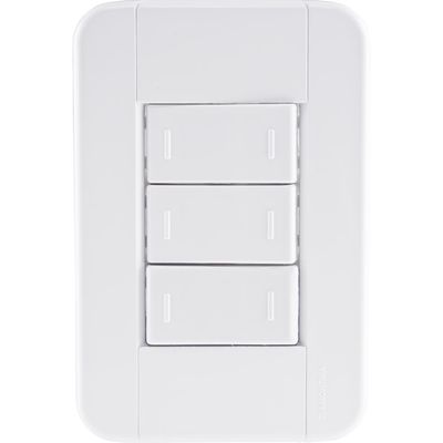 Conjunto 4x2 com 3 Interruptores Paralelos 10 A 250 V Tramontina Tablet Branco