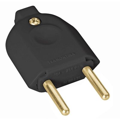 Plugue Macho 2P 10 A 250 V Tramontina Preto