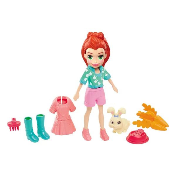 Boneca e Acessórios - Polly Pocket - Polly e Coelhinho - Mattel GDM11