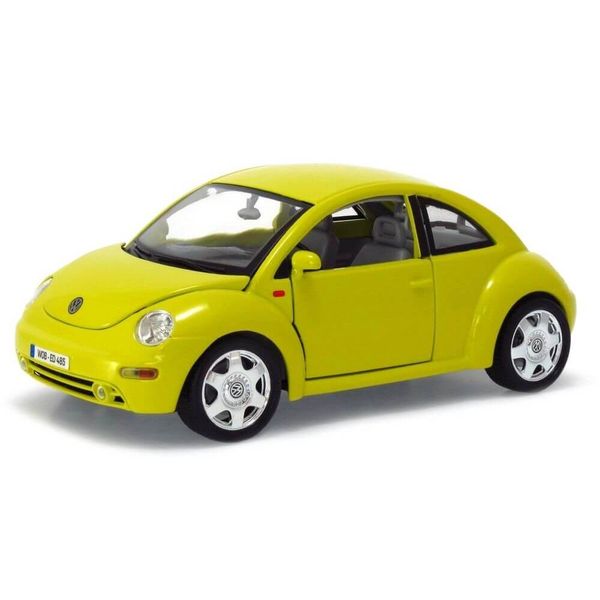 Miniatura - Carro - 1998 Volkswagen New Beetle - 1:18 - Bburago - AMARELO BUR12021