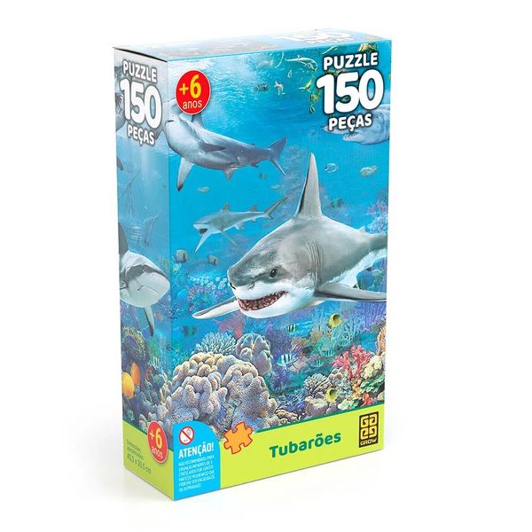 Quebra Cabeça - Tubarões - 150 peças - Grow GROW03926