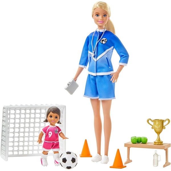 Boneca Barbie e Playset - Barbie Técnica - Loira - Treinadora de Futebol - Mattel - LOIRA Mattel