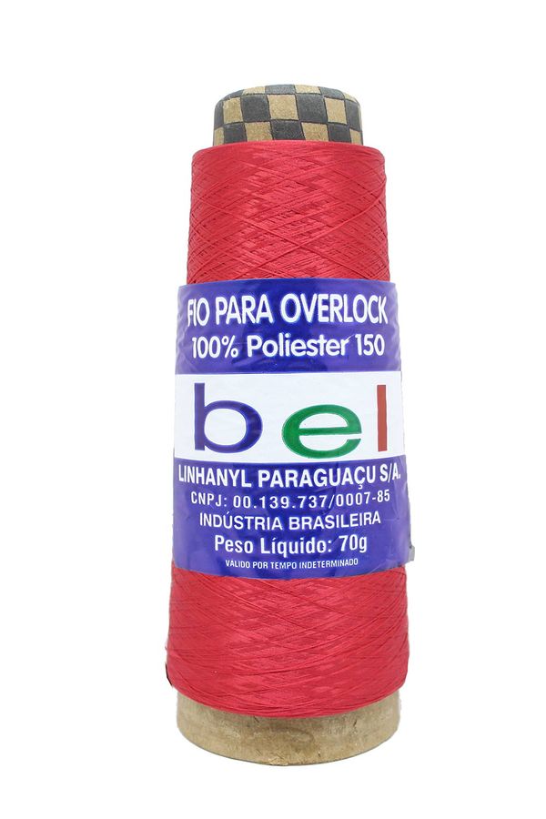 Fio para Overlock 70g com 3700m 214 Vermelho