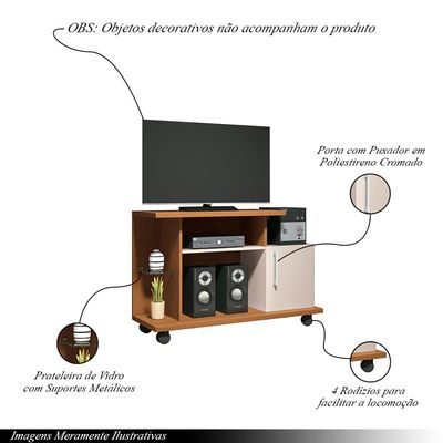 Rack Decorativo Compacto Frodo TV até 26 Pol Cinamomo/Off White G26 - Gran Belo