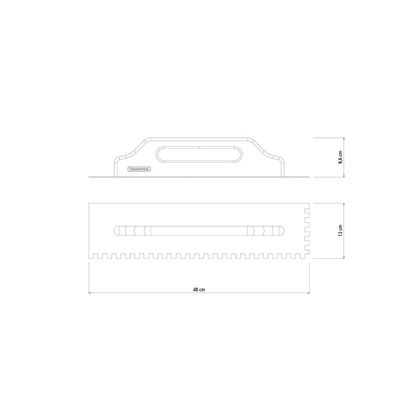 Desempenadeira Metálica de Base Lisa Tramontina para Drywall com Dentes com Cabo de Madeira