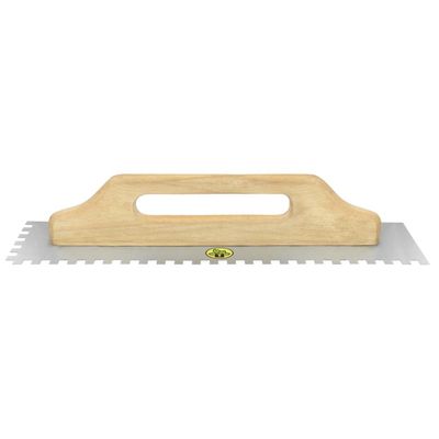 Desempenadeira Metálica de Base Lisa Tramontina para Drywall com Dentes com Cabo de Madeira