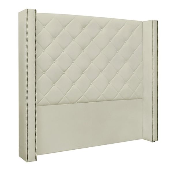 Cabeceira Decorativa Casal 1,64M Loewe PU Marfim - Gran Belo