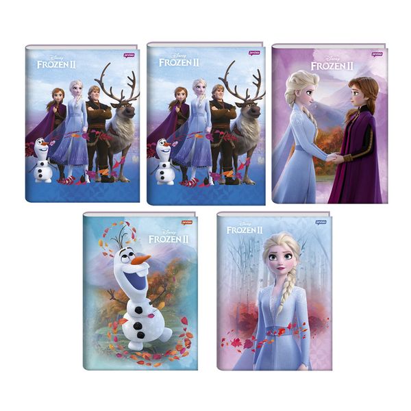Caderno Jandaia Brochura Capa Dura 1/4 Frozen 96 Folhas Capas Diversas - Item Sortido