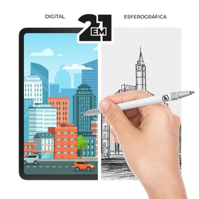 Kit Caneta Dinamic - Touch e esferográfica - para celular, tablet, iPad e kindle - Gshield